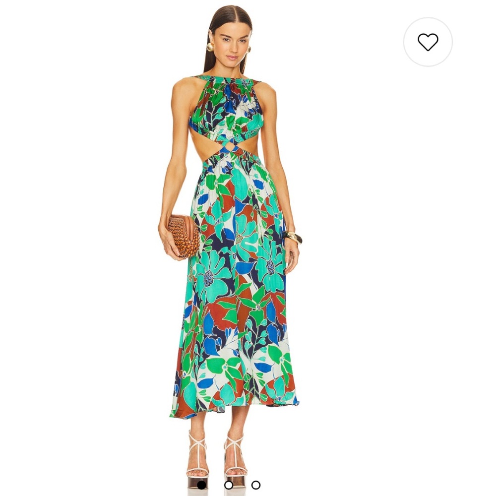 Floral Halter Cutout Maxi Dress